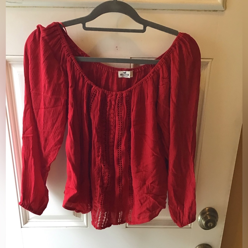 Hollister gauzy blouse, size large